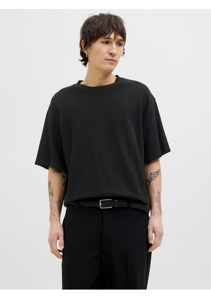 Jack Jones Jjlouı Osmos Tee Crew Neck Erkek Siyah Tshirt 12270710-02