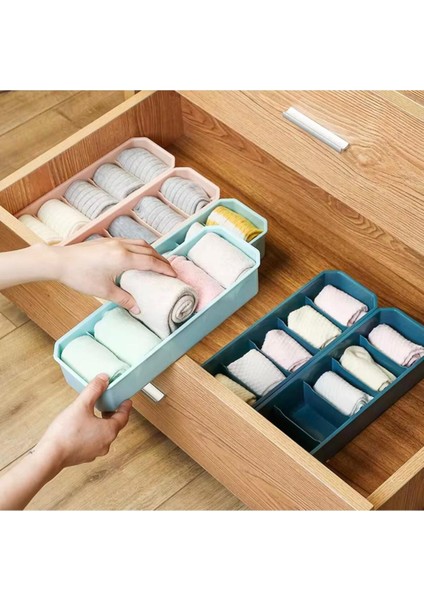 5 Bölmeli Çok Amaçlı Düzenleyici Set, Renkli ve Kullanışlı Organizer, 4'lü Paket