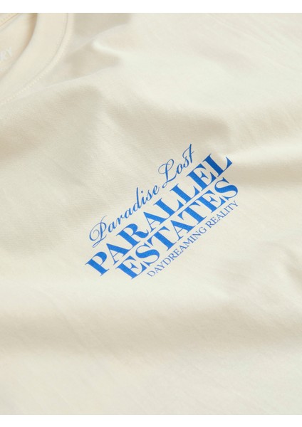 Jack Jones Jorparallel Tee Ss Crew Neck Tg Erkek Bej Tshirt 12275399-06 fırsatları