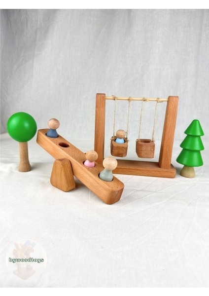 Luxurybywoodtoys Oyun Parkı Organik Ahşap Oyuncak1 Adet