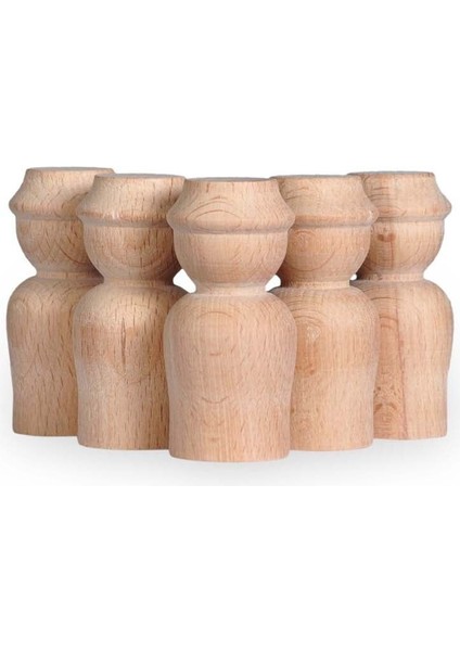 Toys Ahşap El Yapımı Peg Bebek 6'lı Boyama Seti Fırça Boya Dahil -PEG21 Adet