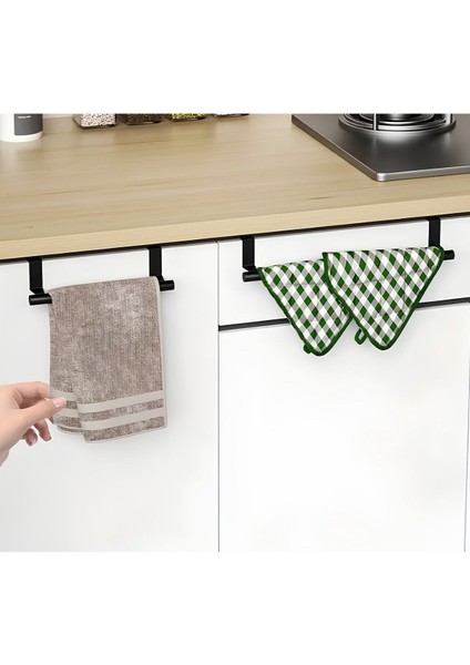 Şık Metal Siyah Mutfak Havlu Askısı, Çekmece Üstü ve Kapak Üstü Tasarım fırsatları