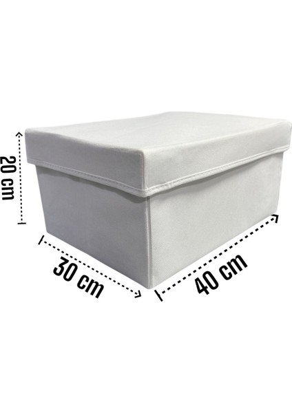 Kapaklı Dolap Içi Düzenleyici Kutu Çok Amaçlı Saklama Kutusu x large 40 x 30 x 20 cm