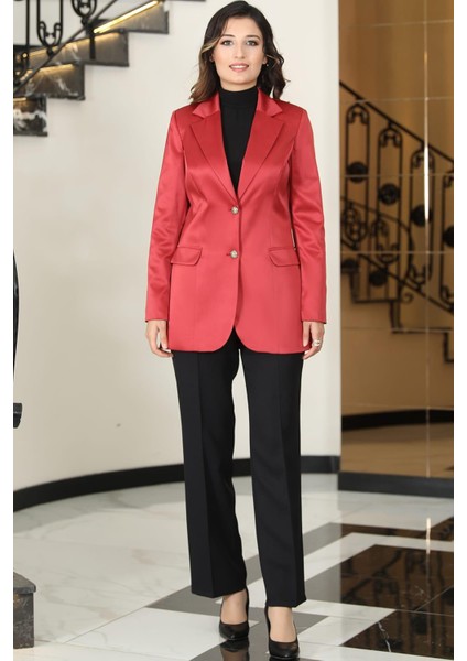 Yaren Astarlı Saten Ceket Bordo fiyatları