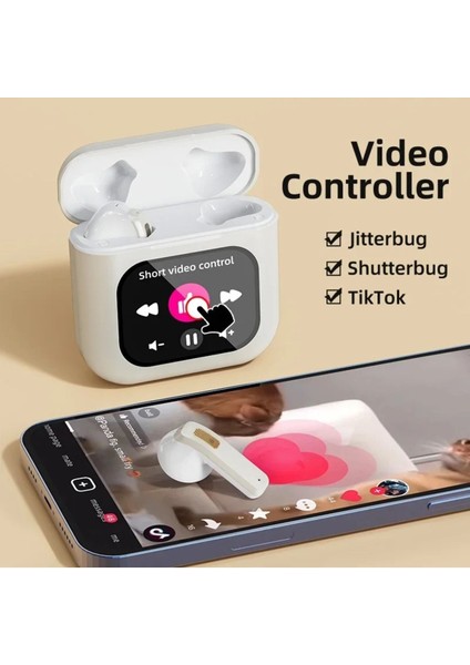 TWS K1 Akıllı Bluetooth Kulaklık ENC Dokunmatik Ekranlı 8GB Hafıza Sesli Görüşme Kulak İçi Kulaklık