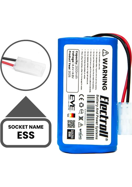 Fakir Robert Rs720 Uyumlu Batarya (ULTRA YÜKSEK KAPASİTE) 3200mah Pil Robot Süpürge Batarya Değişimi