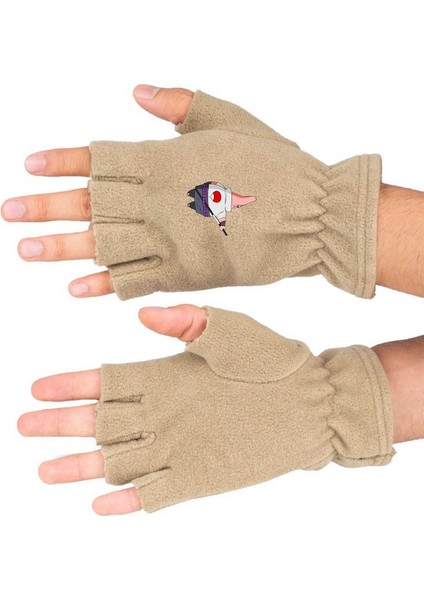 Bej polar kesik eldiven, pamuklu ve rahat kullanım sağlar. BLL4730