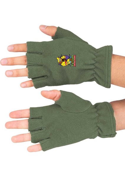 Haki polar kesik eldiven, sıcak ve şık soğuk havalara uygun koruyucu aksesuar