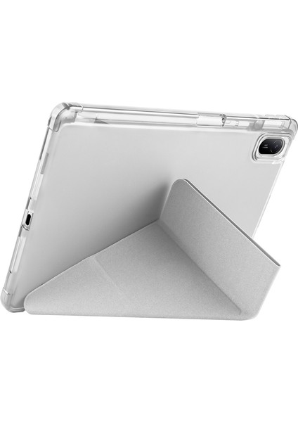 Huawei Matepad Se 11 Kılıf Yatay ve Dikey Standlı Uyku Modlu Kalemlikli Trifold Arkası Soft Silikon Smart Kılıf