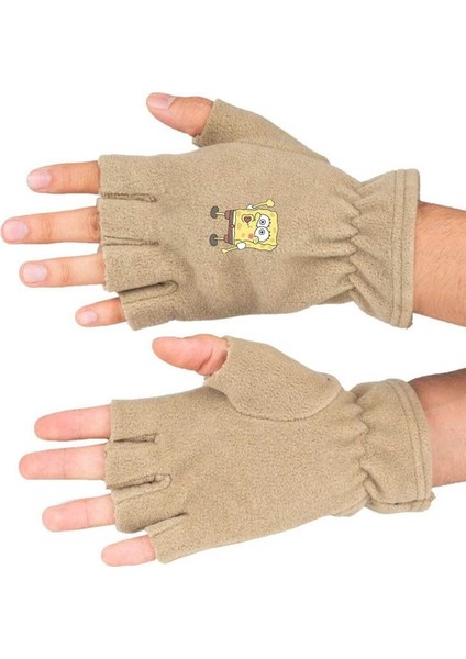 Winner Sünger Bob Baskılı Kışlık Kesik Polar Eldiven BLL3646