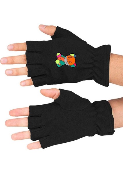 Ayıcık Baskılı Kışlık Kesik Polar Eldiven BLL3513