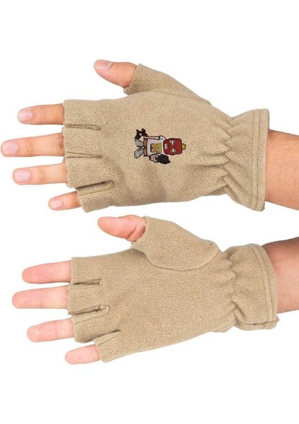 Mafya Sünger Bob Baskılı Kışlık Kesik Polar Eldiven BLL3575