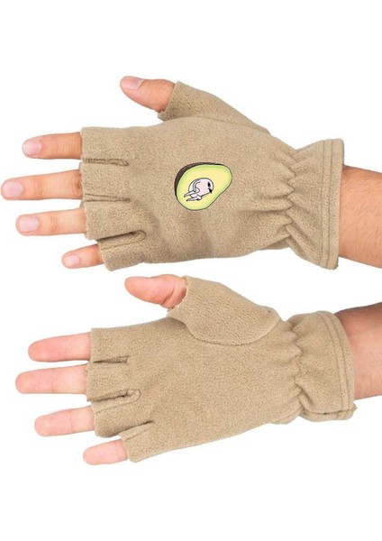 Avokado Baskılı Kışlık Kesik Polar Eldiven BLL3506