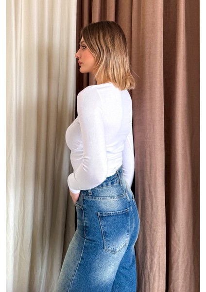 Kadın Uzun Kol Yaka Lastik Body 21946 fiyatları