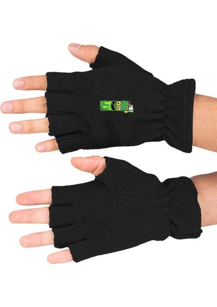 Çakmak Baskılı Kışlık Kesik Polar Eldiven BLL3624
