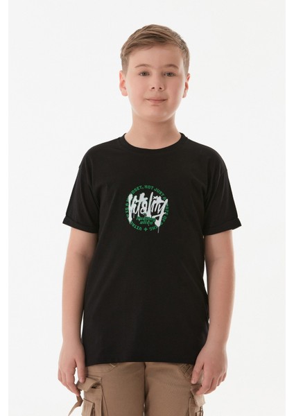 %100 Pamuk Yazı Baskılı Bisiklet Yaka Erkek Çocuk Tişört fiyatları