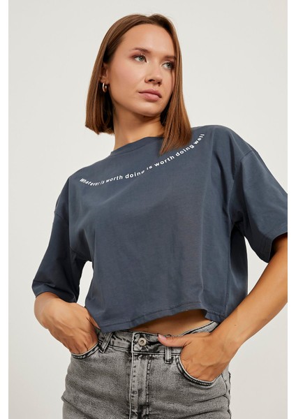 Baskılı Crop T-Shirt