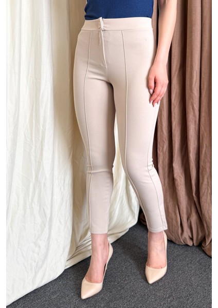 Kadın Crep Havuç Paça Pantolon 3857