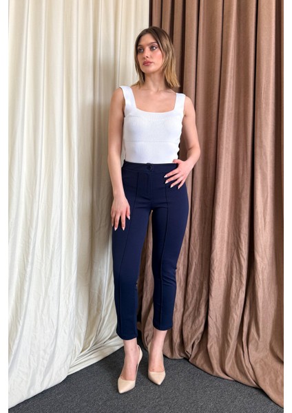 Kadın Crep Havuç Paça Pantolon 3857