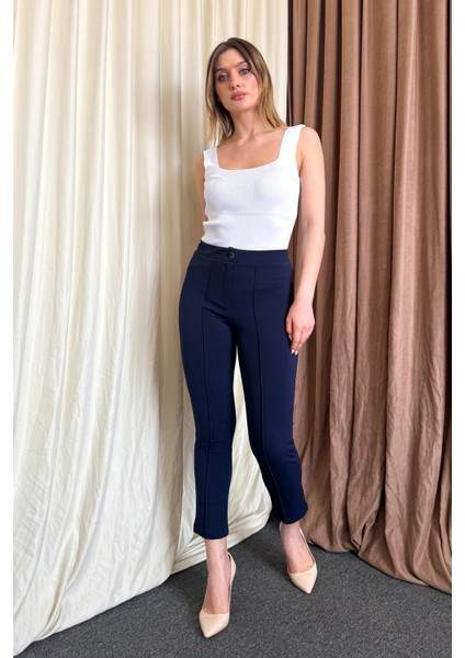Kadın Crep Havuç Paça Pantolon 3857