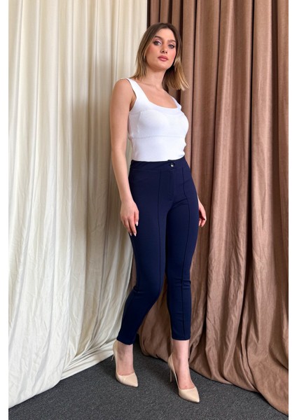 Kadın Crep Havuç Paça Pantolon 3857