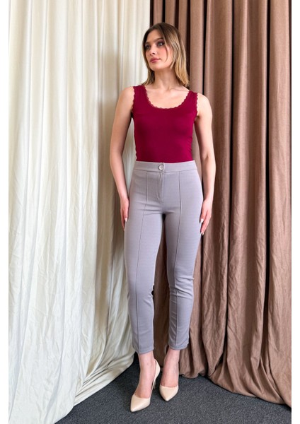Kadın Crep Havuç Paça Pantolon 3857