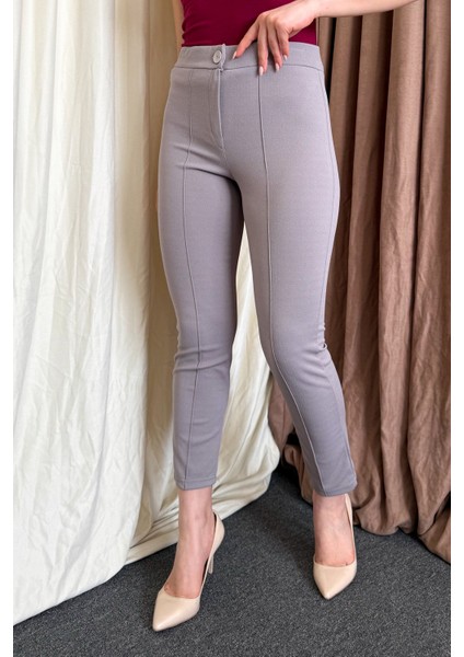 Kadın Crep Havuç Paça Pantolon 3857
