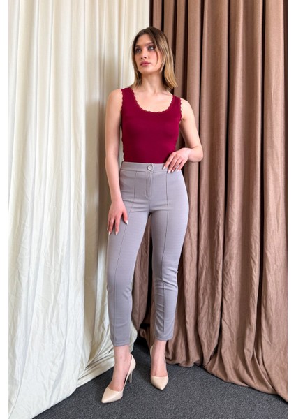 Kadın Crep Havuç Paça Pantolon 3857