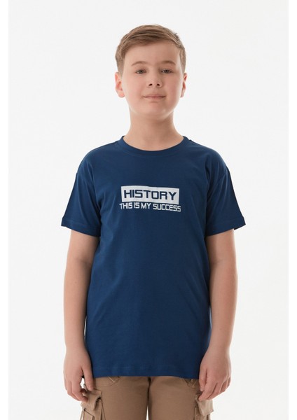 History Yazı Baskılı Erkek Çocuk Tişört