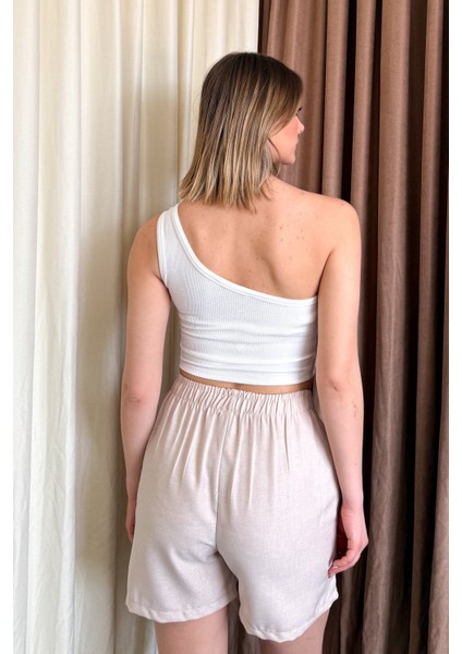 Kadın Tek Omuz Askılı Crop Bluz 6170 fiyatları