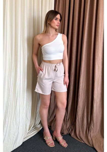 Kadın Tek Omuz Askılı Crop Bluz 6170 fırsatları