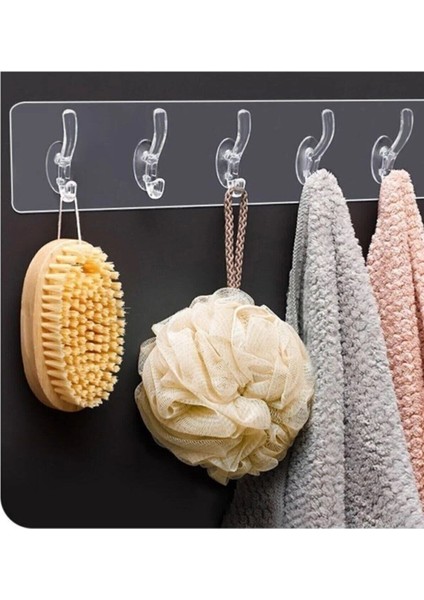 5'li Şeffaf Kendinden Yapışkanlı Silikon Askı, Turuncu, Plastik, Parça Sayısı 5 fiyatları