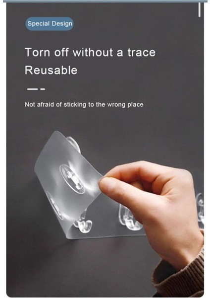 5'li Şeffaf Kendinden Yapışkanlı Silikon Askı, Turuncu, Plastik, Parça Sayısı 5 fırsatları