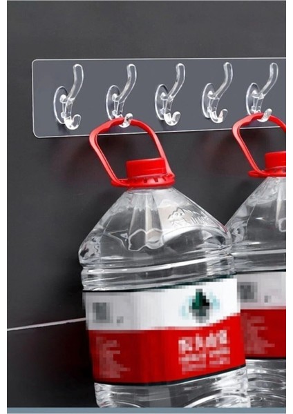 5'li Şeffaf Kendinden Yapışkanlı Silikon Askı, Turuncu, Plastik, Parça Sayısı 5 indirimleri