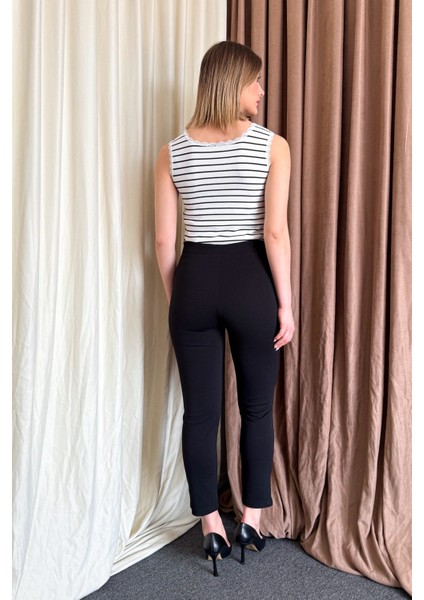 Kadın Crep Havuç Paça Pantolon 3857