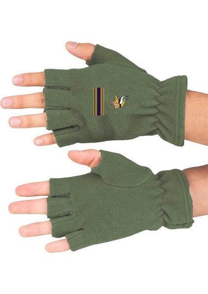 Vikingler Baskılı Kışlık Kesik Polar Eldiven BLL3449