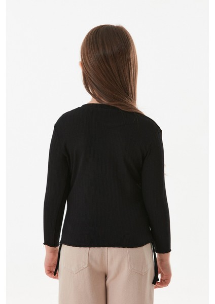 Fitilli Girl Power Baskılı Yanları Büzgülü Kız Çocuk Bluz fırsatları