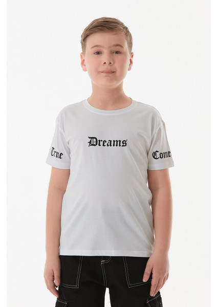 %100 Pamuk Dreams Baskılı Erkek Çocuk Tişört