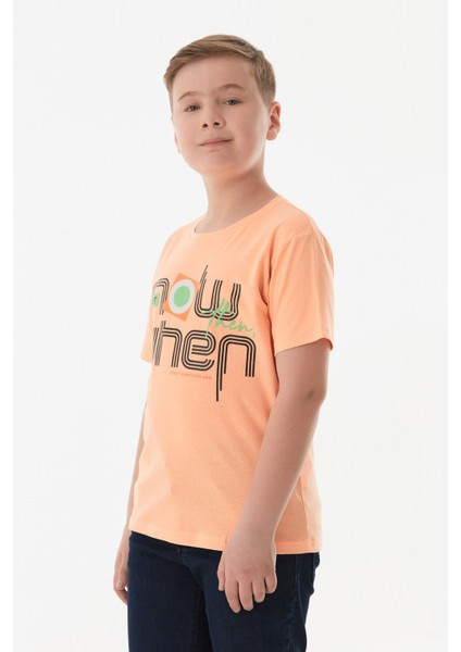 Slogan Baskılı Bisiklet Yaka Erkek Çocuk Tişört modelleri