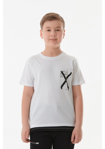 %100 Pamuk x Baskılı Erkek Çocuk Tişört