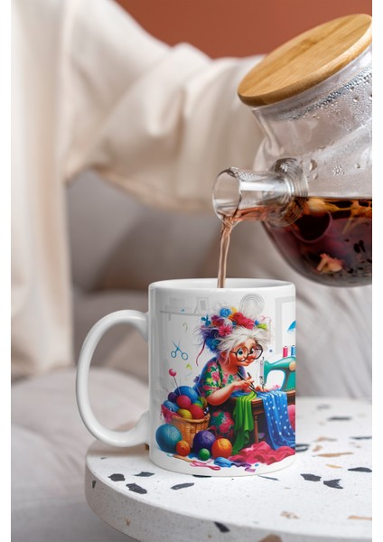 Örgü Özel Tasarım Porselen Kupa 300 ml