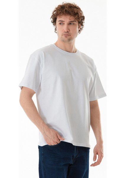 Basic Bisiklet Yaka Oversize Tişört