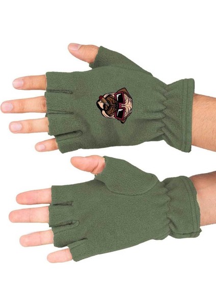 Dog Baskılı Kışlık Kesik Polar Eldiven BLL3529
