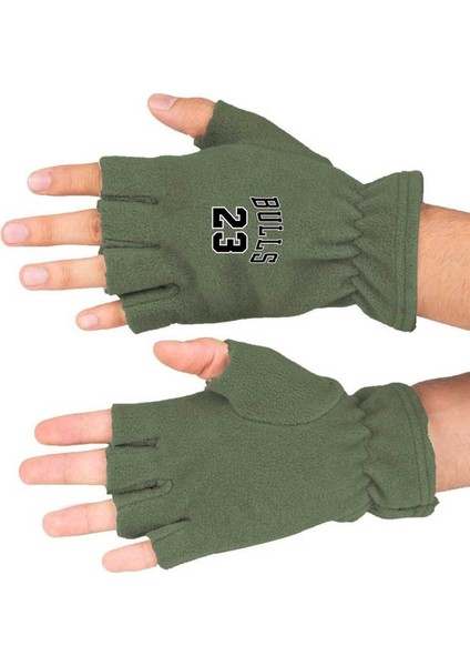 Bulls Baskılı Kışlık Kesik Polar Eldiven BLL3760