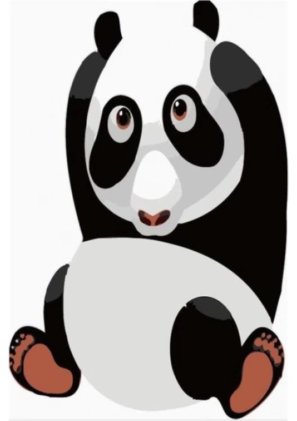 Kanvas Uykulu Panda Sayılarla Boyama Seti Rulo