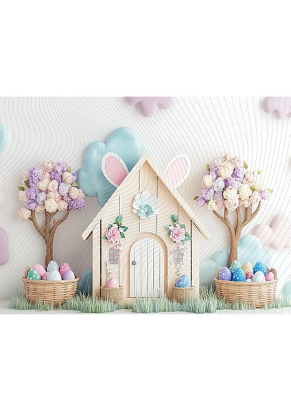 Pastel Renklerle Dolu Bahar Temalı Arka Plan 200X150CM, Stüdyo Fonu