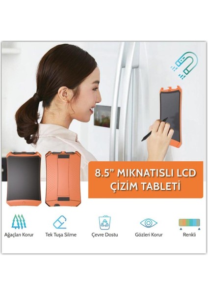 8,5'' LCD Dijital Renkli Çizim Tablet/turuncu