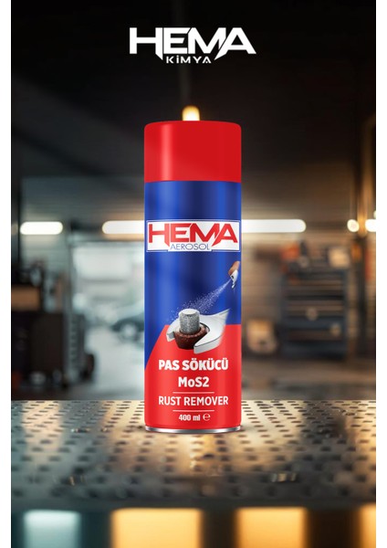 Aerosol Pas Sökücü Mos2 Sprey - Güçlü Pas Temizleyici ve Metal Koruyucu, 400 ml
