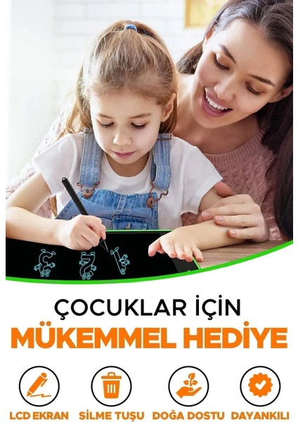 Writing Tablet LCD 8.5 Inç Dijital Kalemli Çizim Yazı Tahtası Grafik Not Yazma Eğitim Tableti