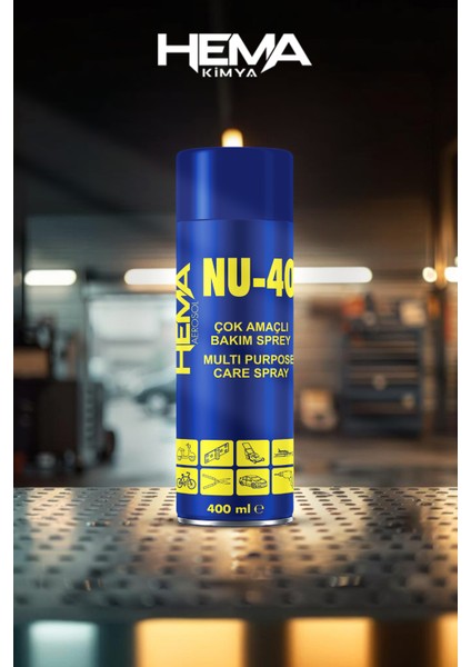 Nu-40 Çok Amaçlı Bakım Spreyi - Pas Sökücü, Yağlayıcı ve Koruyucu (400 ml)
